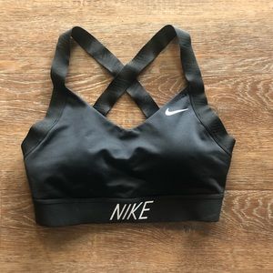 Nike Black Sports Bra with Logo Strap Detailing